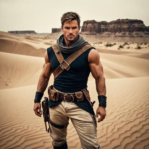 Stoic Desert Ranger in Sandstone Dunes