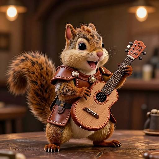 Fantasy Bard Squirrel Singing Comedy