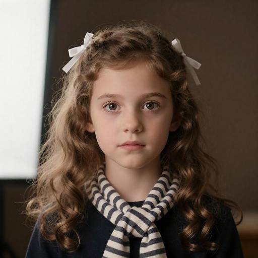 Curious Girl with Light Brown Pigtails
