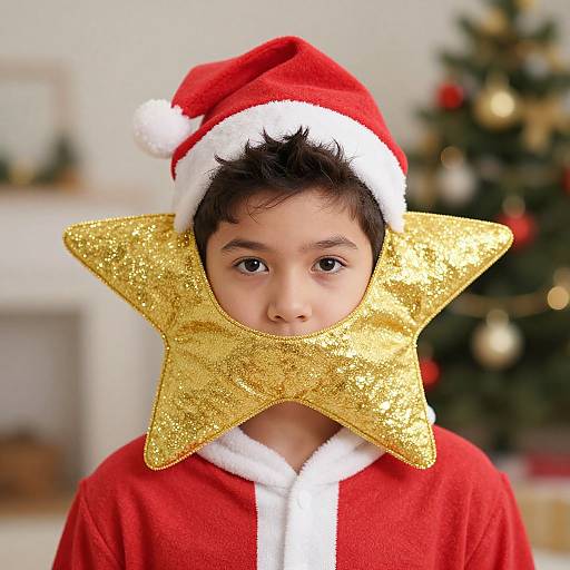 Boy in Christmas Star Costume