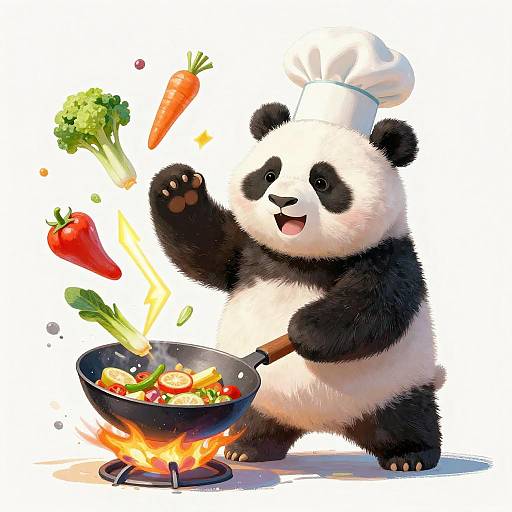 Playful Panda Chef Stir Fry Masterpiece