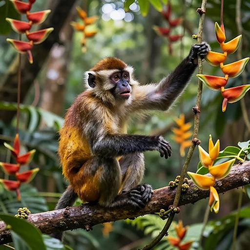 Playful Monkey in Vibrant Jungle