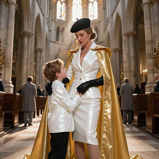 Majestic Mother and Son in Cathedral