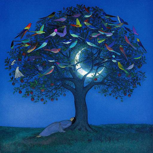 Surreal Nightscape with Dreamy Whimsy