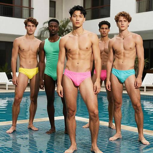 Trans Guys Swimwear Editorial Bold Style