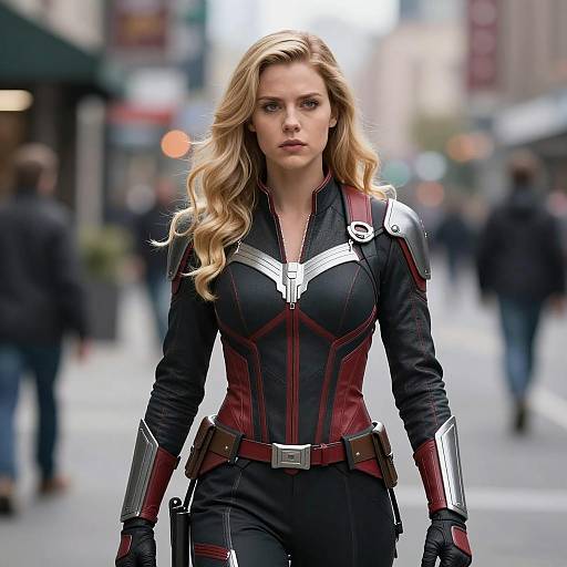 Female Superhero in Futuristic Suit