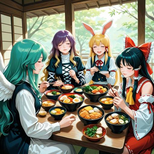 Fantasy Gathering of Colorful Girls