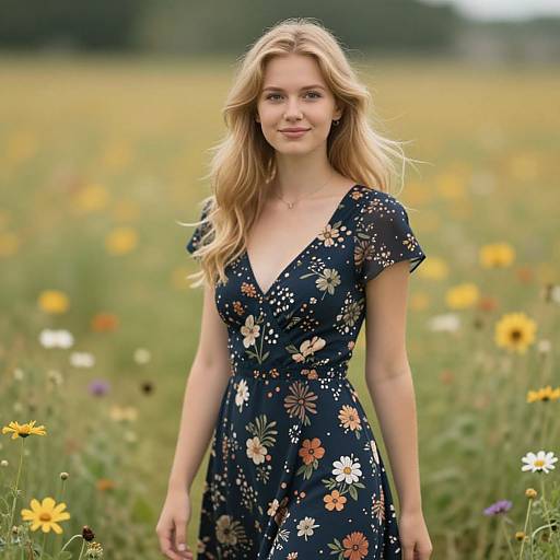 Summer Floral Dress Outdoor Portrait