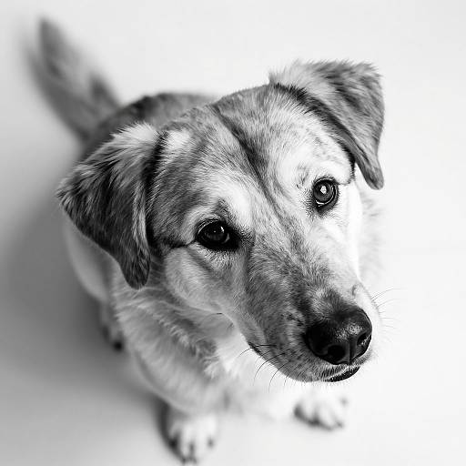 Hyper-Realistic Monochrome Dog Macro