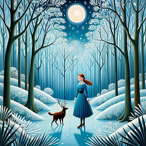 Enchanting Ice Girl in Frozen Forest Enchanting Ice Girl in Frozen Forest