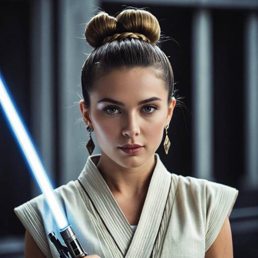 Woman in Jedi Costume Holding Lightsaber