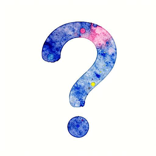 Colorful Watercolor Question Mark Art