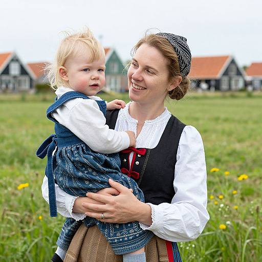 Woman and Child in Zeeland Attire
