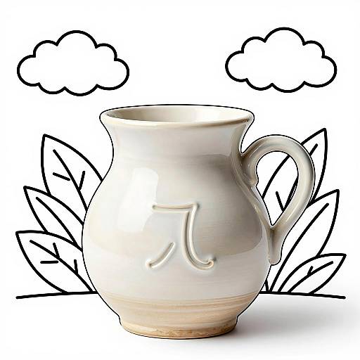 Ceramic Pottery Jug with Sagittarius Sign