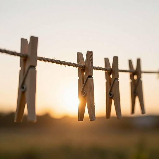 Golden Hour Rustic Clothespins Glow