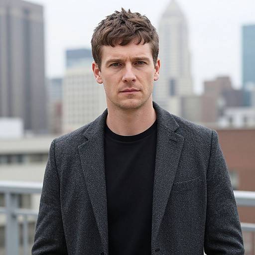 Confident European Man with Caesar Mullet