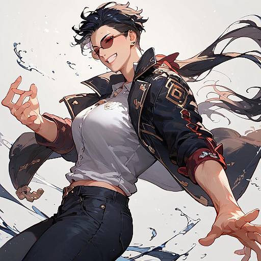 Epic Rockstar Boy in Dynamic Pose