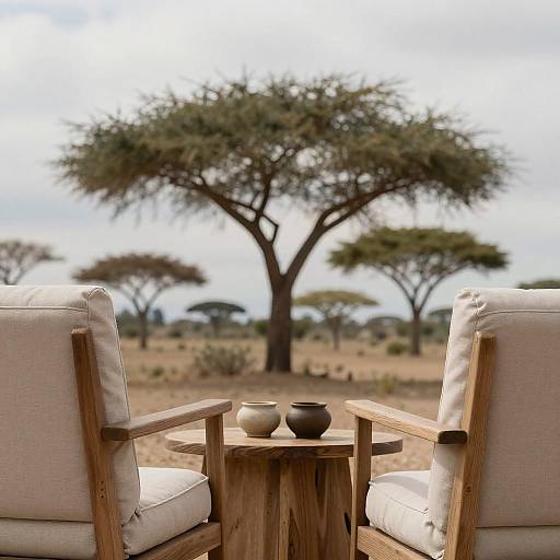 Cozy Outdoor Seating Under Cloudy Skies