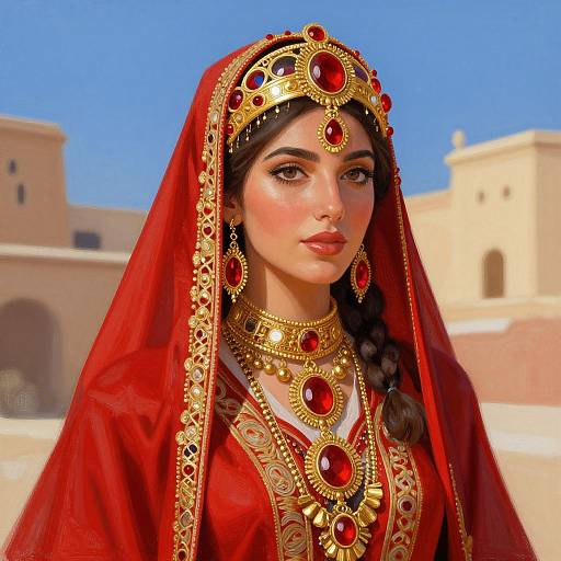 Vibrant Berber Woman Illustration