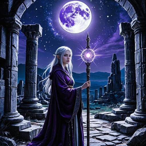 Mystical Mage in Celestial Ruins