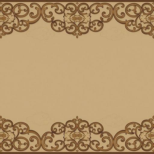 Antique Bronze Chinoiserie Scrollwork Border