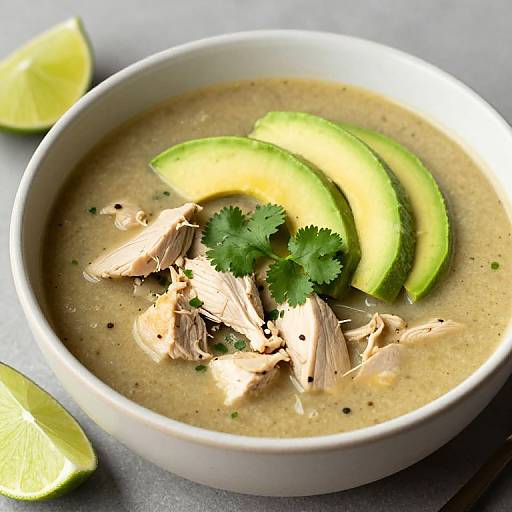 Hearty Chicken Tortilla Soup Garnish