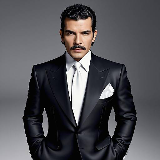 Blackwork Vogue Portrait of Antonio Banderas