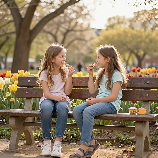 Warm Friendship in Sunlit Park