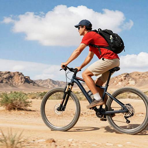 Mountain Biker in Desert Adventure