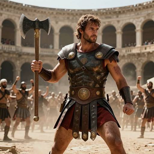 Epic Gladiator Battle in Ancient Coliseum