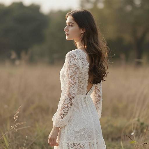 Romantic Side Profile of a Young Woman