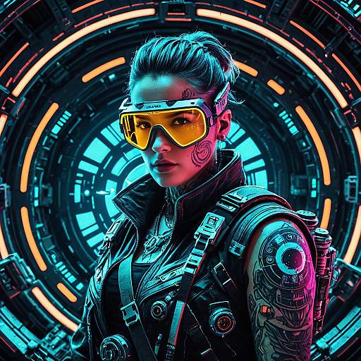 Futuristic Cyberpunk Space Pirate