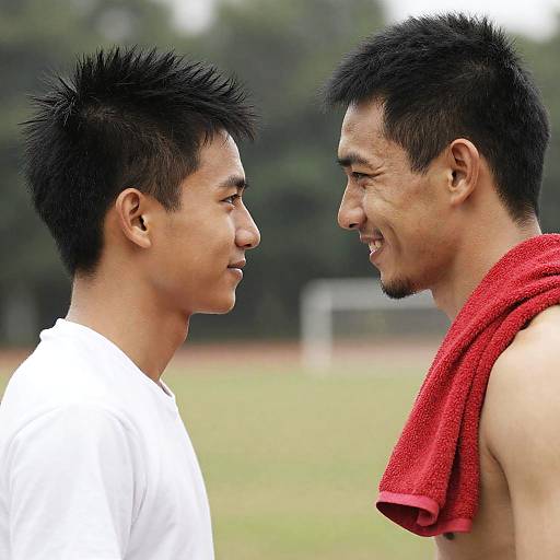 Cheerful Outdoor Portrait of Two Men