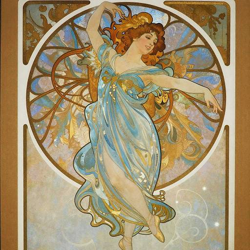 Elegant Dancer Portrait in Flowing Blue