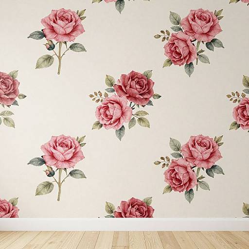 Elegant Roses Pattern Wall Mural