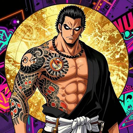 Manga Yakuza Neon Graffiti Art