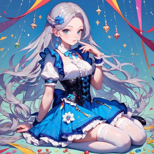 Enchanting Solo Girl in Blue Dress Enchanting Solo Girl in Blue Dress