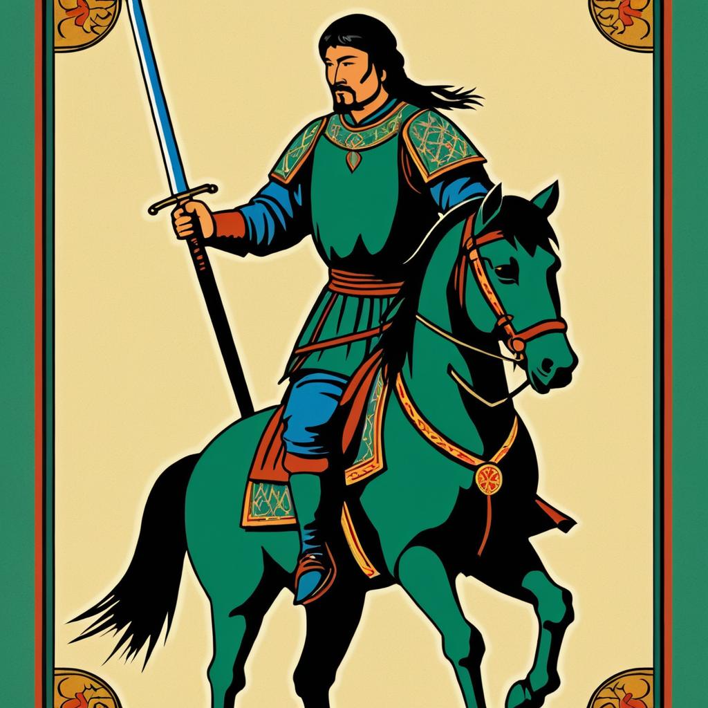 Genghis Khan Tarot Card Design