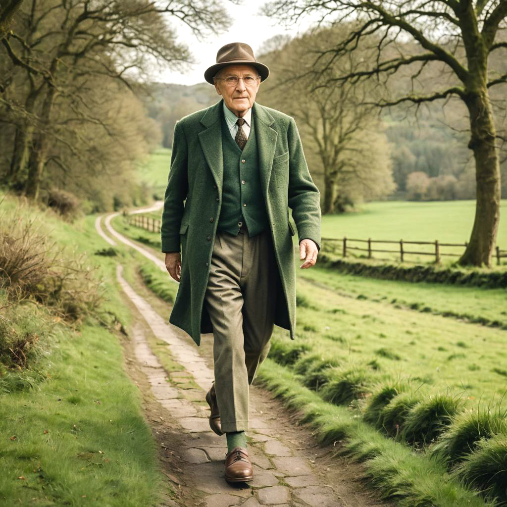 Confident Elderly Gentleman in Green Shoes