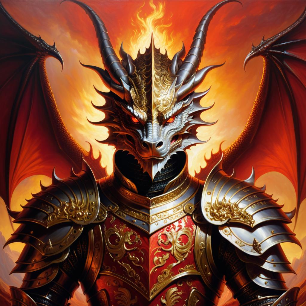 Majestic Dragon King in Ornate Armor