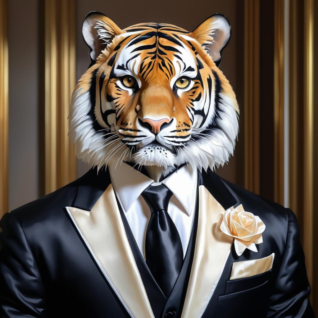 Sophisticated Bengal Tiger in Tuxedo