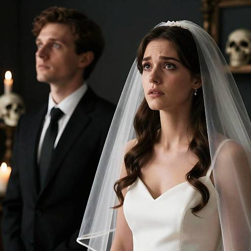 Eerie Wedding Mood with Bride and Groom