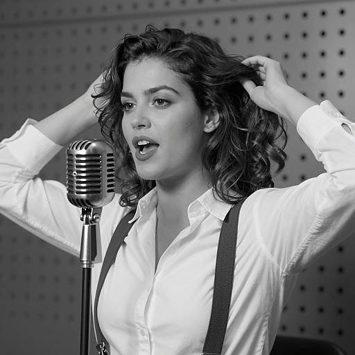 Vintage Monochrome Portrait of a Singer