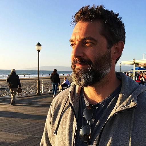 Golden Hour Candid of Salt-and-Pepper Man