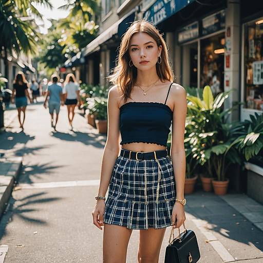Trendy Teenage Fashion in Sunlit Streets