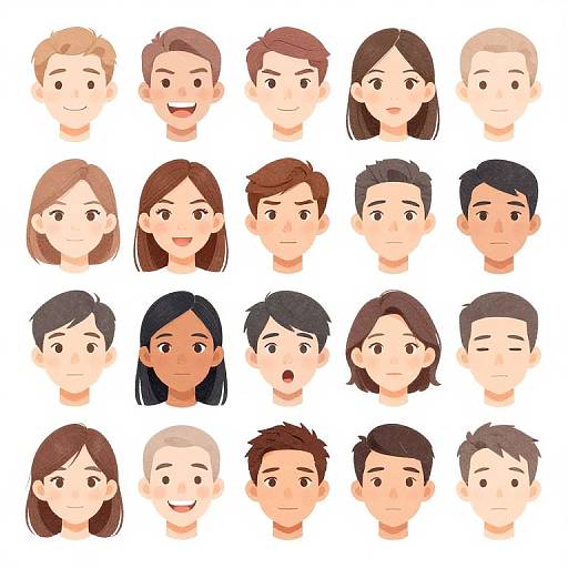 Diverse Facial Expressions Art Reference