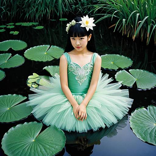 Realistic Floral Fancy Dress for Girl