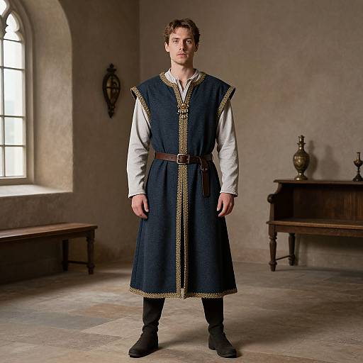 Man in Medieval Pilgrim Costume