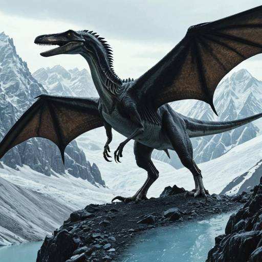 Photorealistic Pterodactyl in Icy Mountain Range