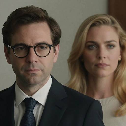 Serious Businessman and Woman Portrait